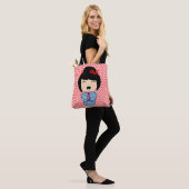 Kokeshi Pop Blauwe Boodschappentas Tote Bag (Op model)