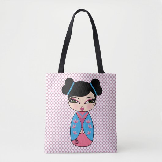 Kokeshi Pop Blauwe Tassen (Voorkant)