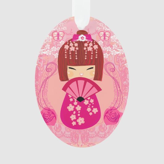 Kokeshi-pop-decoratie Ornament (voorkant)