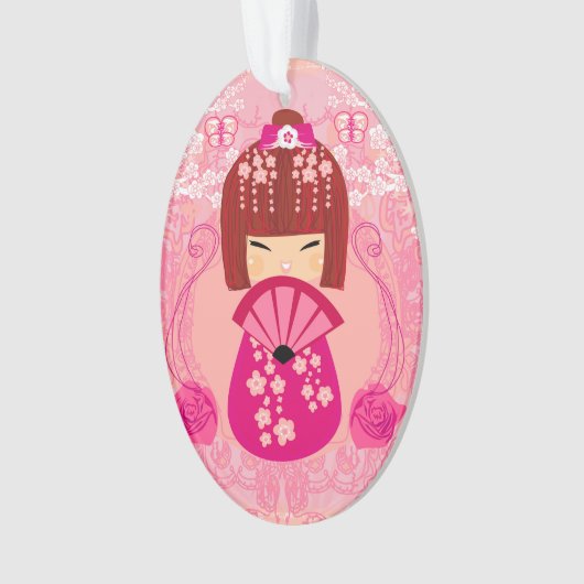 Kokeshi-pop-decoratie Ornament (voorkant)