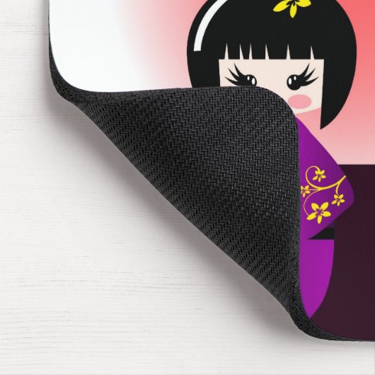 Kokeshi-pop en japanse tempel muismat (Hoek)