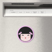 Kokeshi pop gezicht magneet (Insitu (Vaatwasser))