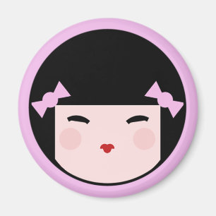 Kokeshi pop gezicht magneet