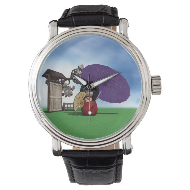Kokeshi-pop Horloge (Voorkant)