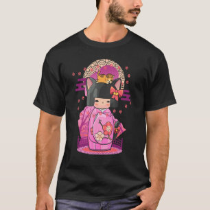 Kokeshi Pop Kat Japans Esthetisch T-shirt