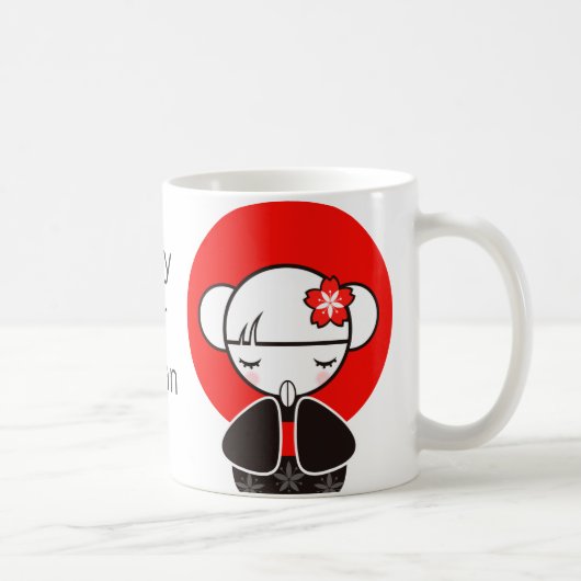 Kokeshi-pop Koffiemok (Rechts)