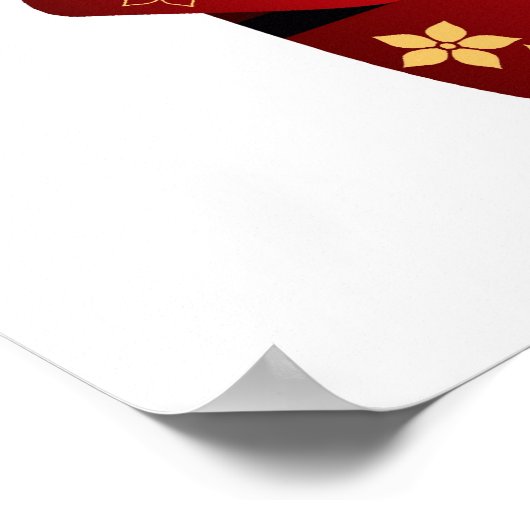 Kokeshi-pop onder sakura-poster poster (Hoek)