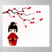 Kokeshi-pop onder sakura-poster poster (Voorkant)