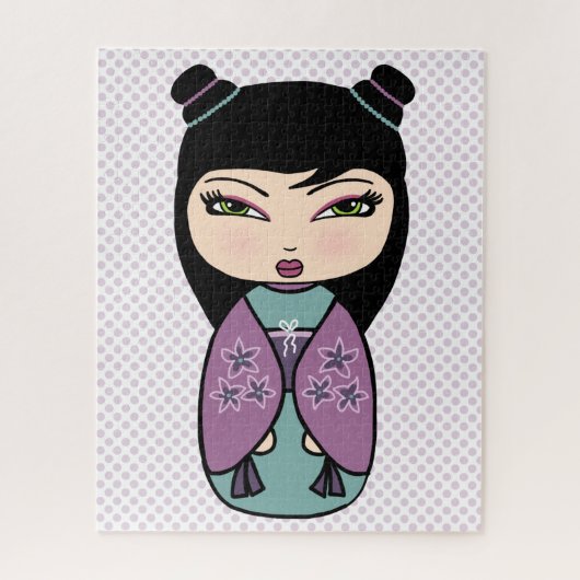 Kokeshi-pop Purple Puzzel (Verticaal)