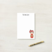 Kokeshi-pop rood 3" x 3" Post-it®-notities Post-it® Notes (Op bureau)