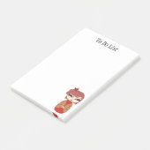Kokeshi-pop rood 3" x 3" Post-it®-notities Post-it® Notes (Schuin)