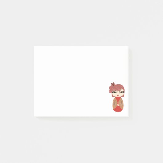 Kokeshi-pop  Rood Post-it® Notities 4 x 3 Notes (Voorkant)