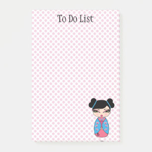 Kokeshi-pop  Roze Post-it® Notities 4 x 6 Notes