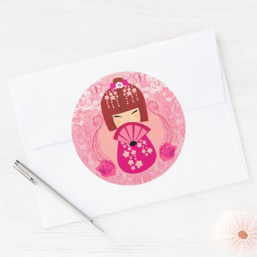 Kokeshi pop Sticker (Envelop)