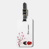 Kokeshi poppen bagagelabel (Voorkant verticaal)