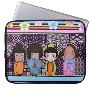 kokeshi poppen laptop sleeve