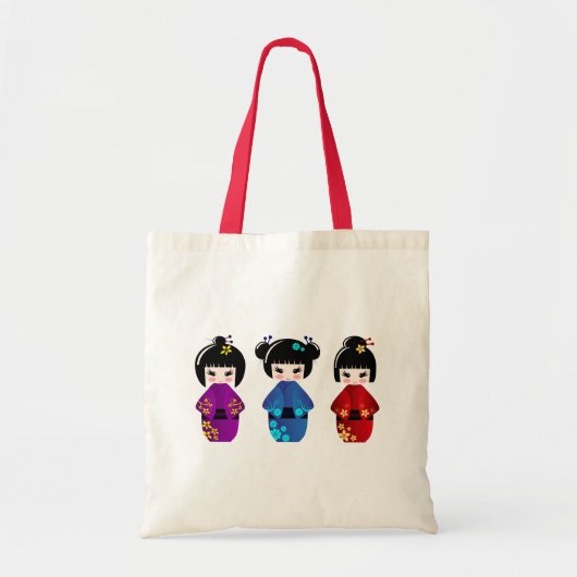 Kokeshi-poppen Tote Bag (Voorkant)