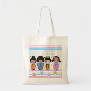 kokeshi poppen tote bag