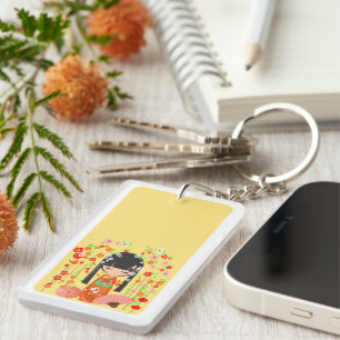 Kokeshi-poppen tuin sleutelhanger