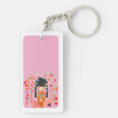 Kokeshi-poppen tuin sleutelhanger (achterkant)