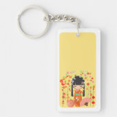 Kokeshi-poppen tuin sleutelhanger (Voorkant)
