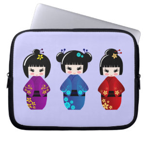 Kokeshi-poppenhoezen Laptop Sleeve