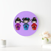 Kokeshi poppenwandklok grote klok (Huis)