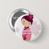 Kokeshi Ronde Button 5,7 Cm (Voorkant /achterkant)