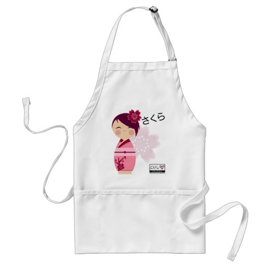 Kokeshi Sakura Apron Standaard Schort (Voorkant)