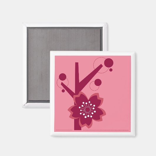 Kokeshi Sakura Kimono Design Magneet (Voorkant / Achterkant)