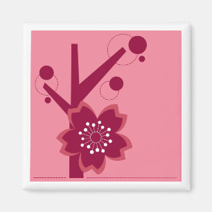 Kokeshi Sakura Kimono Design Magneet