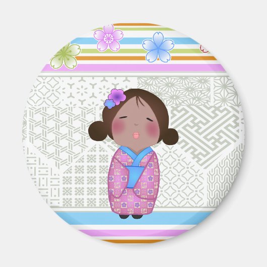 kokeshi sakura magneet (Voorkant)