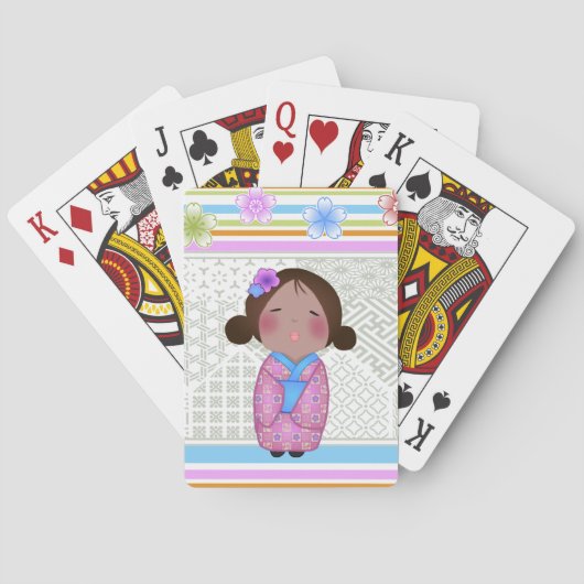 kokeshi sakura pokerkaarten (Achterkant)