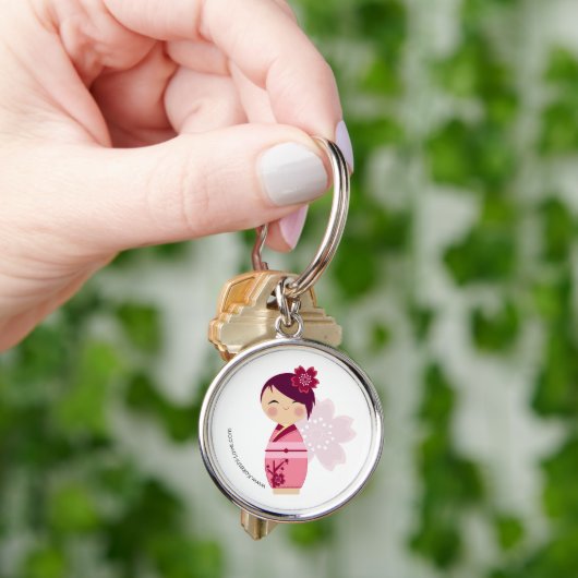 Kokeshi Sakura Premium Sleutelhanger (Hand)