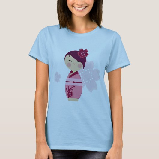 Kokeshi Sakura Ringer T-shirt (Voorkant)