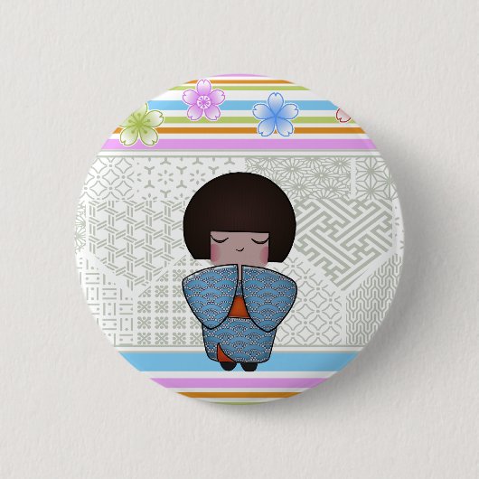 kokeshi seigai ronde button 5,7 cm (Voorkant)