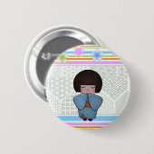 kokeshi seigai ronde button 5,7 cm (Voorkant /achterkant)