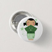 Kokeshi Star Pin Ronde Button 3,2 Cm (Voorkant /achterkant)