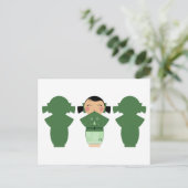 Kokeshi Star Silhouette Briefkaart (Staand voorkant)