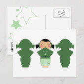 Kokeshi Star Silhouette Briefkaart (Voorkant / Achterkant)
