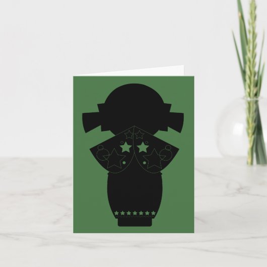 Kokeshi Star Silhouette Note Card Kaart (Voorkant)