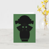 Kokeshi Star Silhouette Note Card Kaart (Gele Bloem)