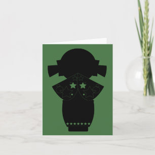 Kokeshi Star Silhouette Note Card Kaart