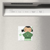 Kokeshi Star Square magneet (Insitu (Vaatwasser))