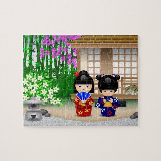 Kokeshi Teahouse Legpuzzel (Horizontaal)