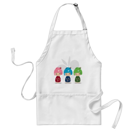 Kokeshi Triplets Apron Standaard Schort (Voorkant)
