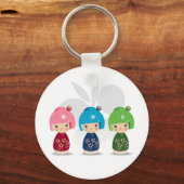 Kokeshi Triplets Sleutelhanger (Voorkant)