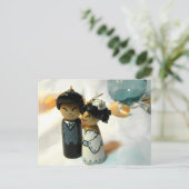 Kokeshi Wedding I Briefkaart (Staand voorkant)