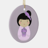 Kokeshi Wisteria Bride Keramisch Ornament (Rechts)