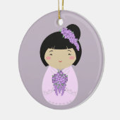 Kokeshi Wisteria Bride Keramisch Ornament (Links)